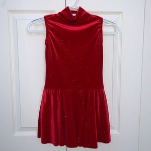 sparkly red child’s dance costume